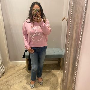 LELIS Collection GOOD VIBES Tinsel CrewNeck Knit Top